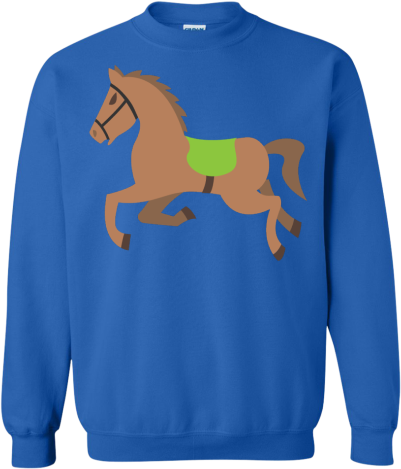 Galloping Horse Emoji Sweatshirt - Artix Plush Football Mom Pink Birthday Christmas Gift (960x960), Png Download