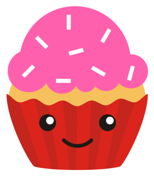 Kawaii Cupcake - Kawaii Cupcake Flip-flop Sandalen (350x350), Png Download