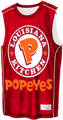 Adult Team Reversible Basketball Jerseys - Popeyes Louisiana Kitchen (433x433), Png Download