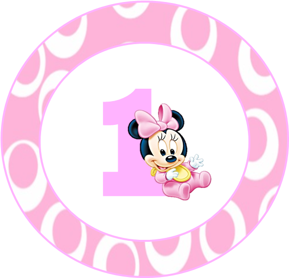 Kit De Minnie En Su Primer Cumpleaños Para Imprimir - Baby Disney (612x659), Png Download