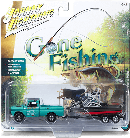 Gone Fishing Johnny Lightning (450x474), Png Download