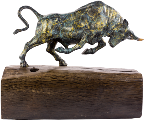 Prosperous Charging Bull - Bronze (800x533), Png Download
