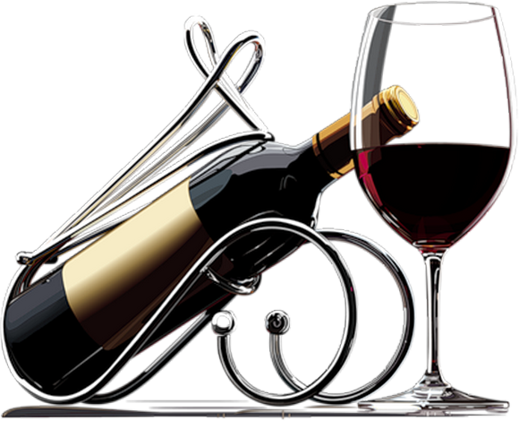 Bouteille Et Verre De Vin Rouge - Png Glass Red Wine (580x470), Png Download
