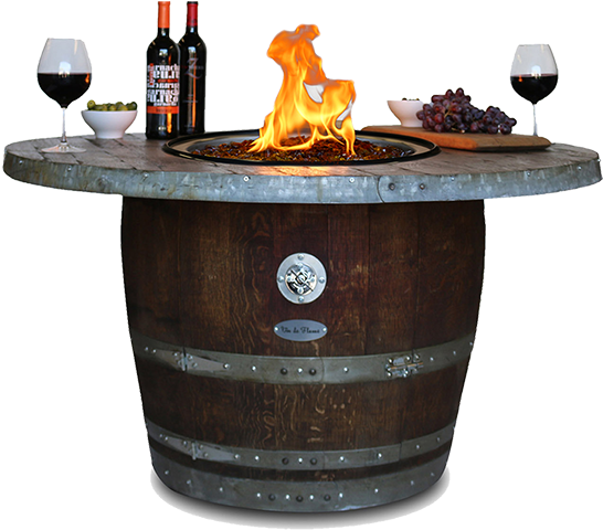 Vin De Flame Firepits - Vin De Flame Estate Wood Fire Pit Table (619x525), Png Download
