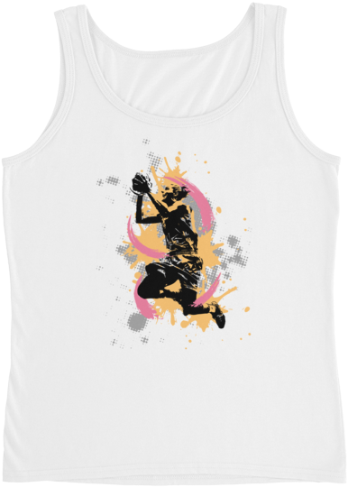 Women Basketballplayer White Tanktop - Active Tank (600x600), Png Download