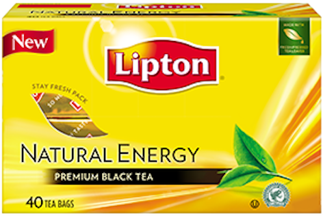 Lipton Natural Energy Premium Black Tea, 40 Count (500x375), Png Download