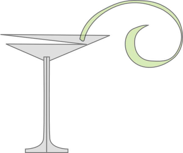 This Free Clipart Png Design Of Martini Grey Green (600x504), Png Download