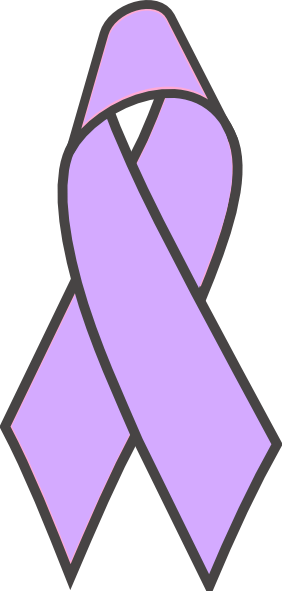Lavender Cancer Ribbon Clipart 5 By David - Lavender Cancer Ribbon Transparent (282x591), Png Download