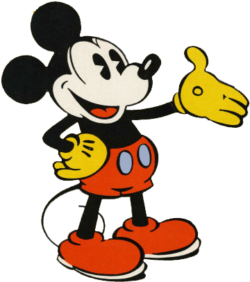 Mickey Mouse Png Classic Mickey Mouse Clipart - Old Mickey Mouse Poster (371x417), Png Download