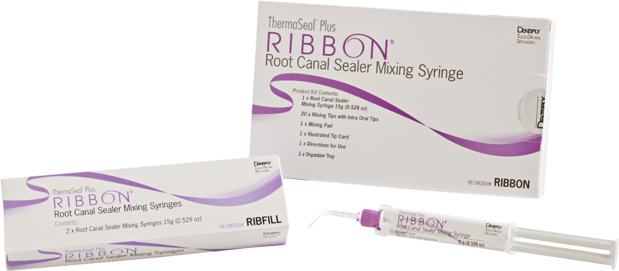 Image For Thermaseal Plus Ribbon Dual Chamber Syringe - Root Canal Sealer Dentsply (1280x576), Png Download