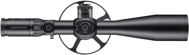 5-50x56 Field Target Ii - Schmidt & Bender 12.5-50x56 Field Target Ii Riflescope (650x196), Png Download