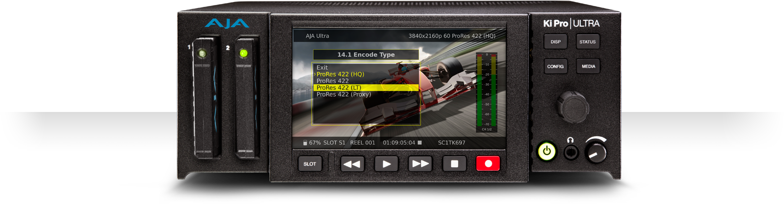 422 And 444 Recording - Aja Ki Pro Ultra 4k/ultrahd And 2k/hd Recorder/player (1600x420), Png Download