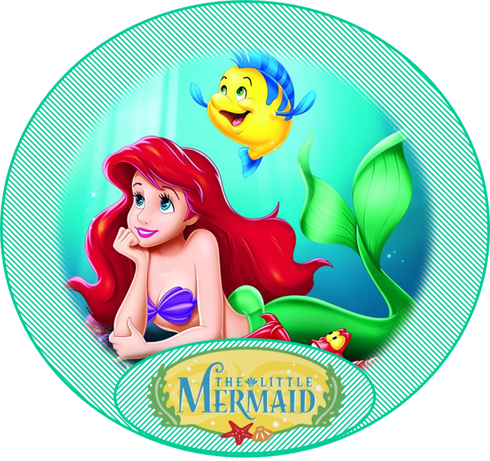 Free Little Mermaid Party Ideas - Little Mermaid Printable Cutouts (713x670), Png Download