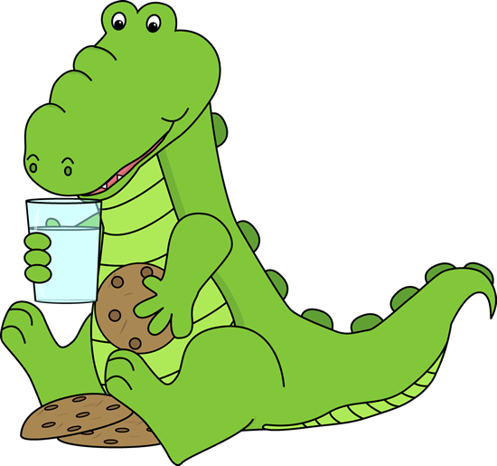 Alligator Eating Cookies - T Rex Eating A Cookie (550x515), Png Download