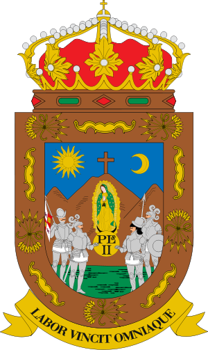 Official Seal Of Zacatecas Coat Of Arms, Viva Mexico, - Zacatecas Flag (300x503), Png Download
