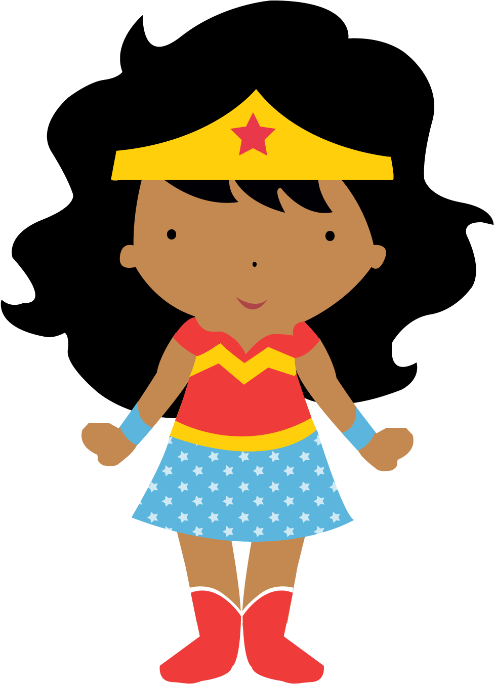 Ela Escolheu "mulher Maravilha\ - African American Girl Superhero Clipart (1000x1500), Png Download