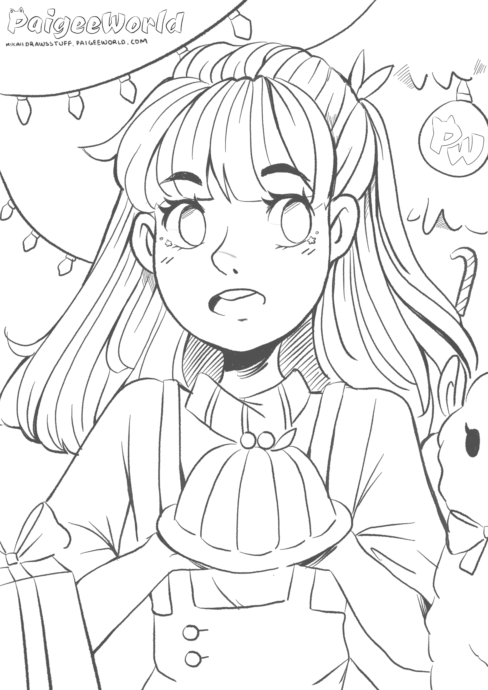 Line Art For Christmas - Christmas Day (2048x2897), Png Download