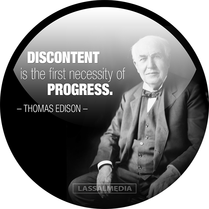 "discontent Is The First Necessity Of Progress - Thomas Alva Edison (famous Portraits): Blank 150 Page (700x700), Png Download