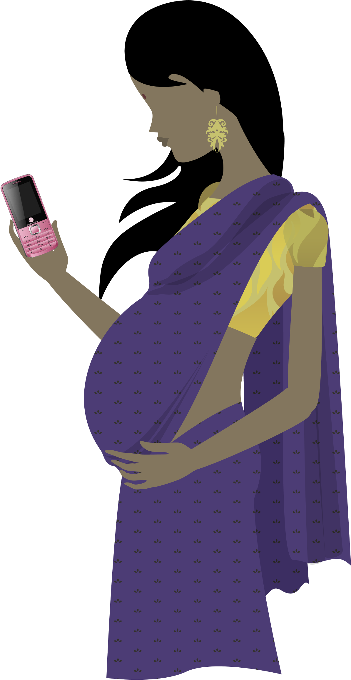 The Mobile Phones, Called Mum's Phones, Are Uniquely - Pregnant Women Using Mobile (2416x2575), Png Download