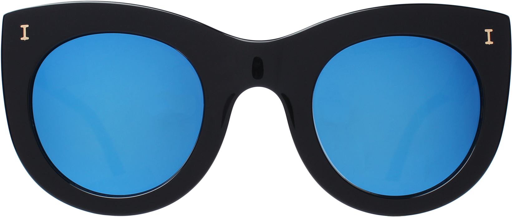 Boca Black With Blue Mirrored Lenses Front Hi Res Copy - Ray-ban Original Wayfarer Classic (1800x1080), Png Download
