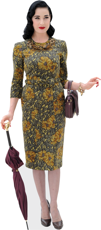 Dita Von Teese Cardboard Cutout - Dita Von Teese (363x757), Png Download