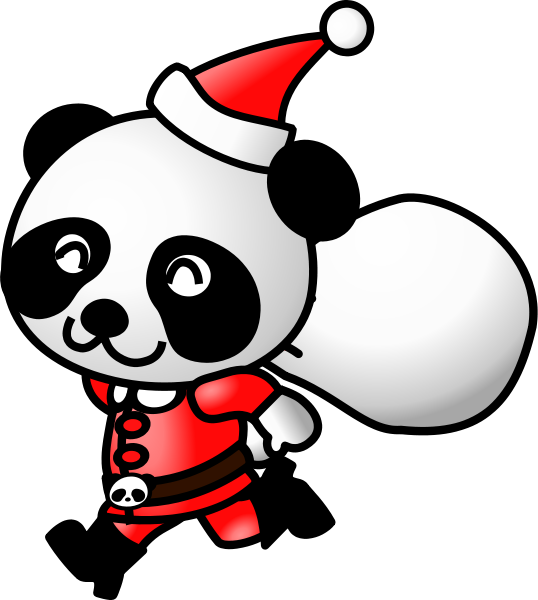 Santa Panda Png Clip Arts - Panda Santa (538x600), Png Download