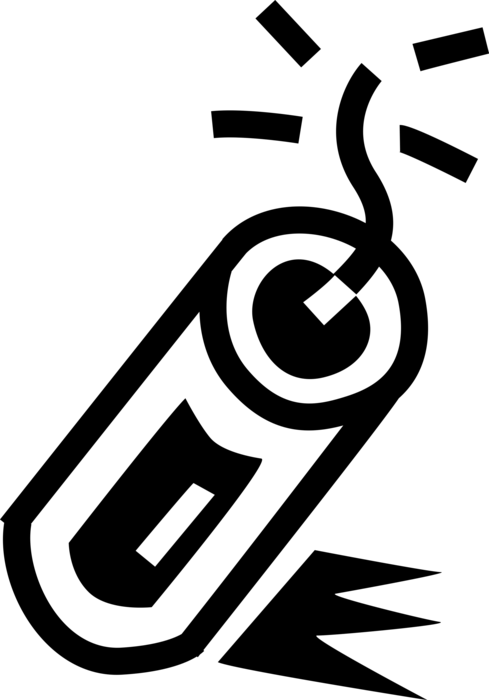 Vector Illustration Of Stick Of Dynamite And Tnt Trinitrotoluene - Illustration (489x700), Png Download