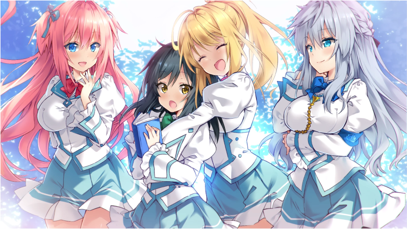D Aqua Skirt Arm Behind Back Black Hair Black Ribbon - Game (850x531), Png Download