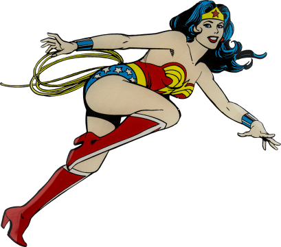 Wonder Woman Vintage - Wonder Woman Transparent Png (409x360), Png Download
