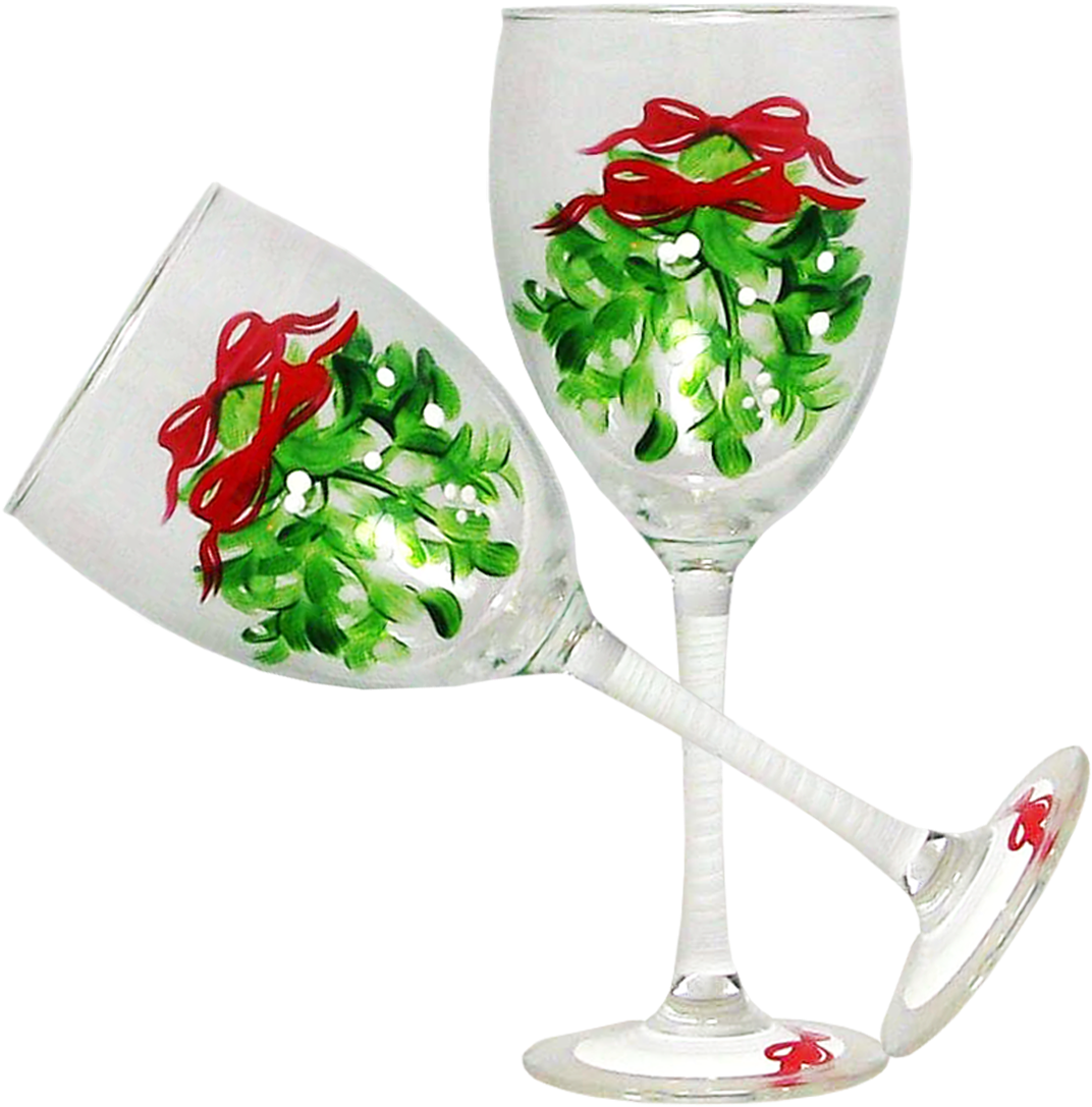Mistletoe Love Wine Set/2 - Wine (1200x1200), Png Download