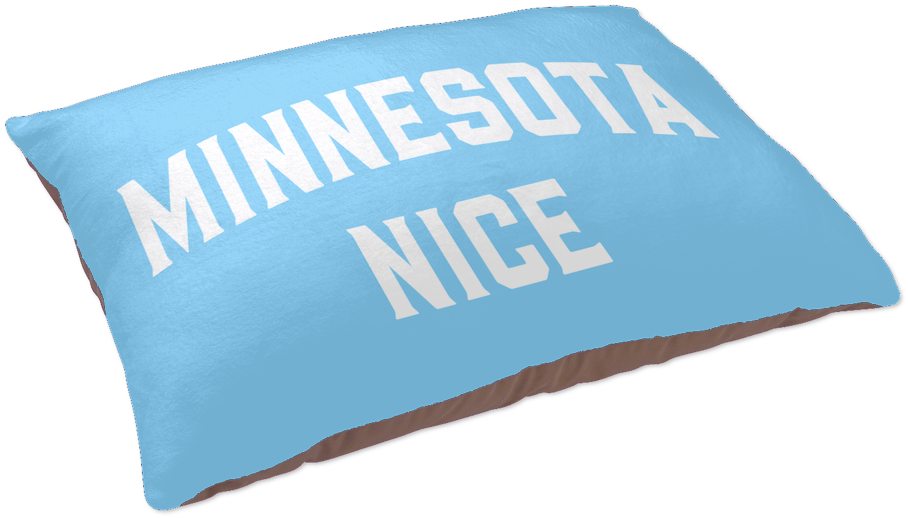 Minnesota Nice Block Pet Bed In Baby Blue And White - Minnesota Nice (1024x1024), Png Download