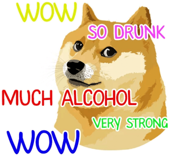 Wow Drunk Alcohol Doge - Square Doge (360x360), Png Download