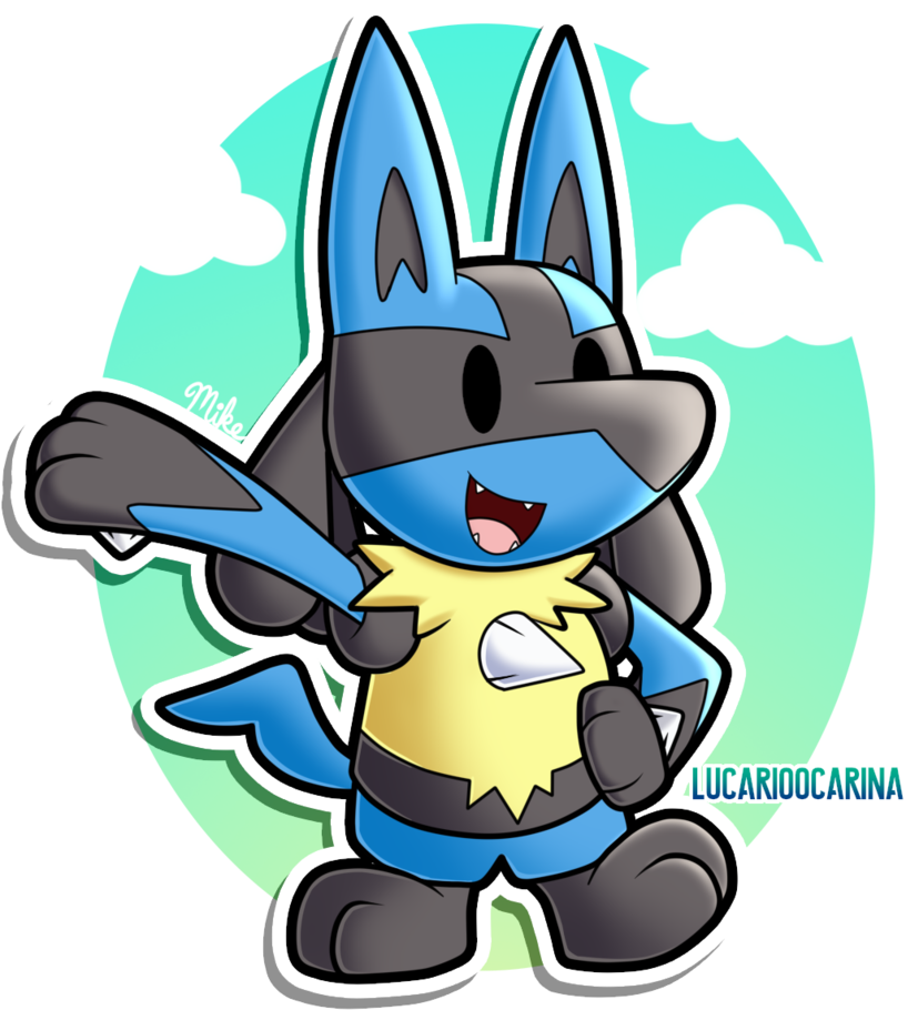Lucarioocarina Cartoon Clip Art Fictional Character - Lucario (836x955), Png Download