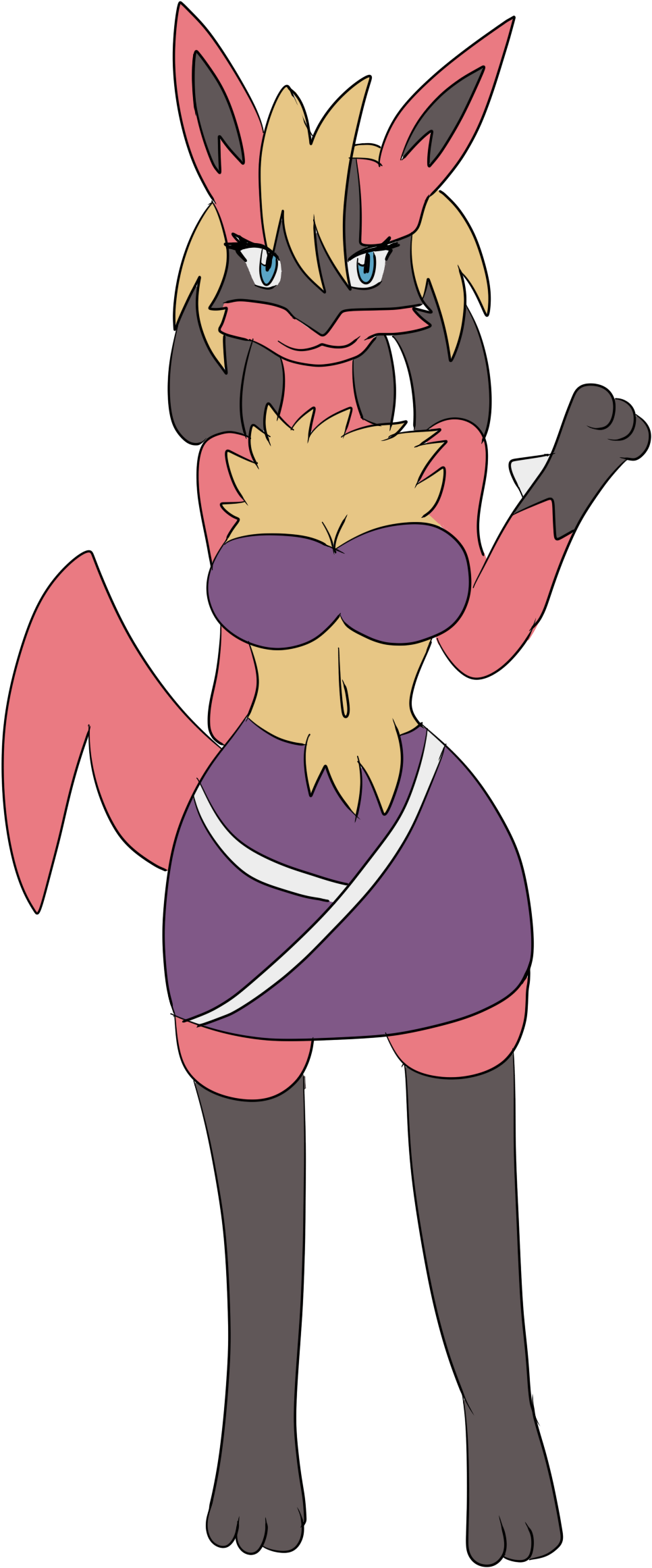 Red Lucario, Female - Portable Network Graphics (1213x2557), Png Download