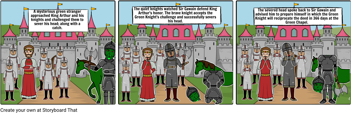 Sir Gawain & The Green Knight - Sir Gawain And The Green Knight (1164x385), Png Download