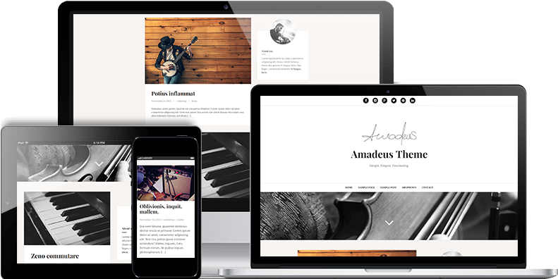 Amadeus Responsive & Free Parallax Scrolling Wordpress - Wired In-ear Bass Earphone Stereo Music Cell Headset (792x420), Png Download