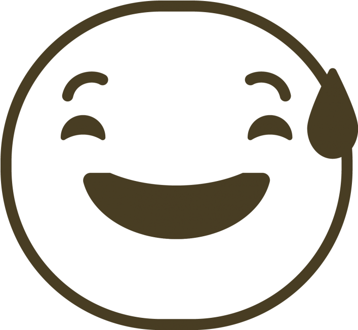 Emoji - Laugh Awkward Yellow Cute Lovely Online Chat Emoji (866x650), Png Download