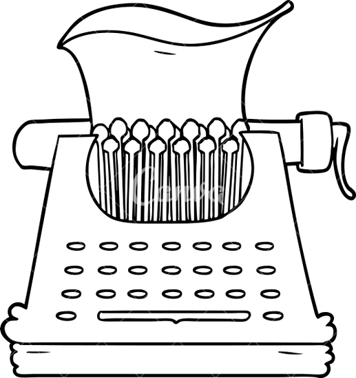Vector Royalty Free Library Cage Drawing Old School - Maquina De Escrever Em Desenho (517x550), Png Download