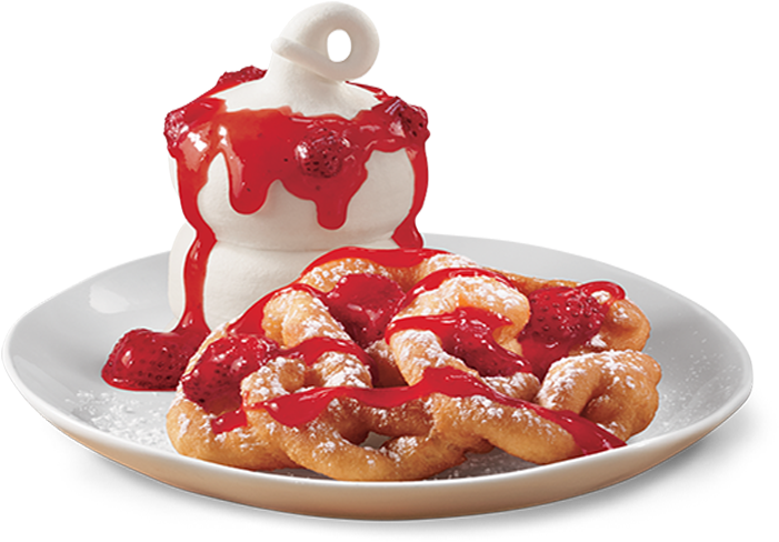 Dq Strawberry Funnel Cake (940x500), Png Download