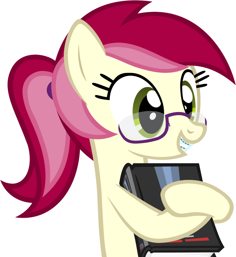 Kody02, Book, Braces, Earth Pony, Female, Glasses, - Cartoon (1021x1026), Png Download