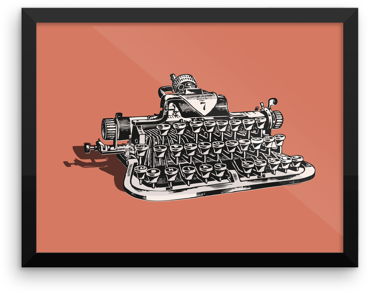 Typewriter Poster - Steamboat (1000x1000), Png Download