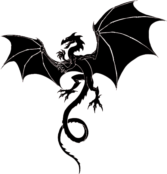 Dragon - Silhouette - Red Dragon (569x587), Png Download