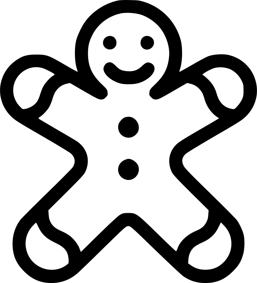 Gingerbread Man Icon Comments - Gingerbread Man Icon Transparent (892x980), Png Download