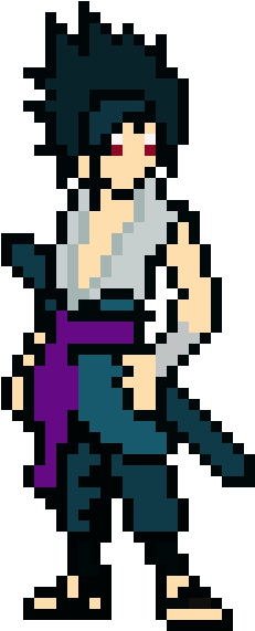 Sasuke - Sasuke Pixel Art Minecraft (400x670), Png Download