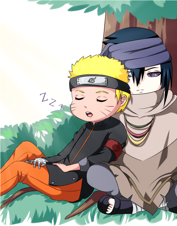 Uchiha Sasuke, Uzumaki Naruto, Cute, Chibi, Friends - Uzumaki Naruto Em Chibi (600x800), Png Download