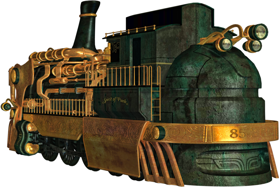 Train, Png V - Steam Punk Passenger Trains (1024x768), Png Download