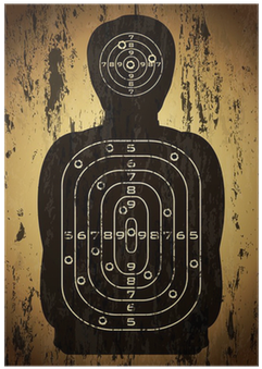 Target Human Silhouette With Bullet Holes Poster • - Silhouette (400x400), Png Download