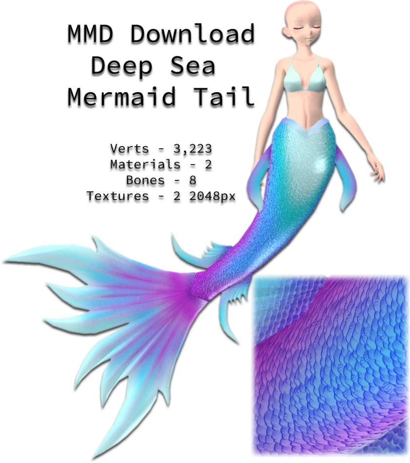 Dl] Deep Sea Mermaid Tail By Clairndikebar - Blog (841x950), Png Download