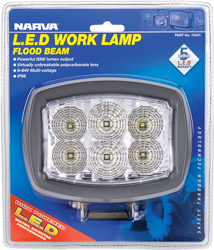 D Work Lamp Flood Beam - Narva (1000x1000), Png Download
