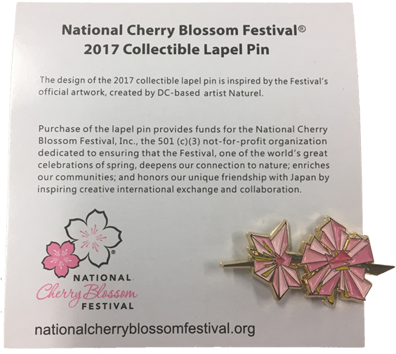 2017 National Cherry Blossom Lapel Pin - Lapel Pin (600x541), Png Download